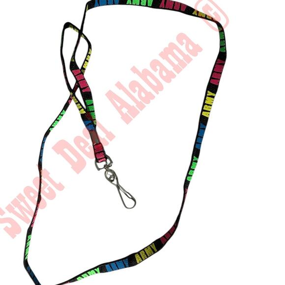 Army Multi-Color Lanyard, 5/16"W, with End Clip for Badge or Keyring 17"L (34") - Picture 1 of 3